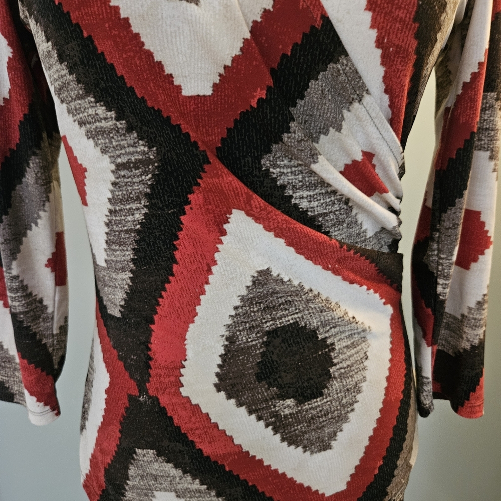 Lauren Ralph Lauren Geometric Pattern Women's Size Small Long Sleeve Top - Picture 6 of 12